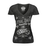 LT GIRL SKELETON BIKER V-NECK T-SHIRT