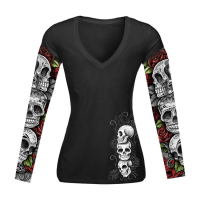 LT TRES SKULLS TATTOO SLEEVE T-SHIRT