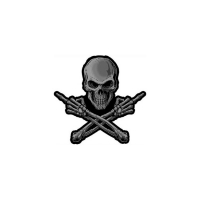 LT MIDDLE FINGER SKULL PATCH