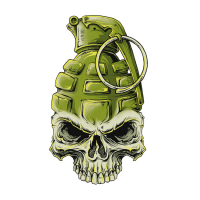 LT MINI DECAL GRENADE SKULL