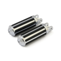 RAIL FOOT PEGS LARGE DIAMETER. CHROME W/RUBBER INLAYS