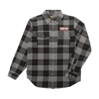 LOSER MACHINE ADAMSON PLAID FLANNEL SHIRT BLACK/GREY