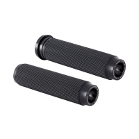 ROUGH CRAFTS, KNURLED RUBBER HANDLEBAR GRIPS. BLACK