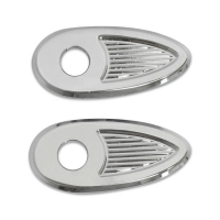 KODLIN, FENDER STRUT TURN SIGNAL HOLE COVERS. CHROME