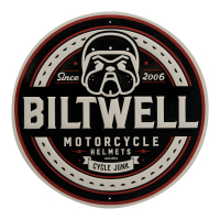 BILTWELL BULLDOG SHOP SIGN BLACK/GREY/GARNET