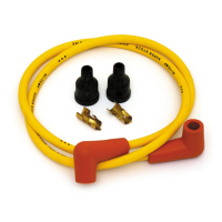 UNIVERSAL 7MM SPARK PLUG WIRE SET, YELLOW WITH ORANGE BOOTS