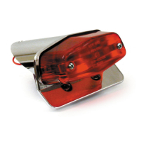 CUSTOM LUCAS TAILLIGHT ASSEMBLY. WITH BRACKET. CHROME