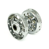 CUSTOM STAR HUB, FOR OEM AXLE. CHROME WITH CHROME STAR