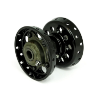 CUSTOM STAR HUB, FOR OEM AXLE. BLACK WITH BLACK STAR