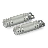 KNURLED ALUMINUM FOOT PEGS. LARGE DIAMETER. POLISHED