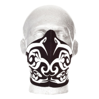 BANDERO BIKER FACE MASK TRIBAL FLAMES WHITE