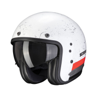 SCORPION BELFAST SHIFT HELMET WHITE/NEON RED