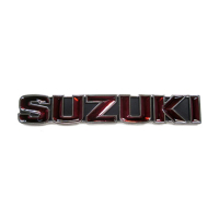 SUZUKI GAS TANK EMBLEM, BLACK/RED