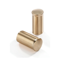 KUSTOM TECH, FL HANDLEBAR GRIP ENDS. RIBBED, SATIN BRASS