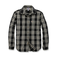 CARHARTT PLAID OPEN COLLAR SHIRT BLACK