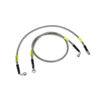 GOODRIDGE BRAKE LINE FRONT, STAINLESS CLEAR COATED