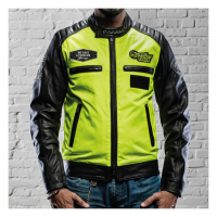 HOLY FREEDOM ZERO VISION LEATHER JACKET BLACK/FLUO YELLOW