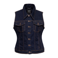 QUEEN KEROSIN SPEEDWAY DENIM VEST DARK BLUE