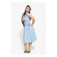 QUEEN KEROSIN SWING BLANCO DENIM DRESS MID BLUE