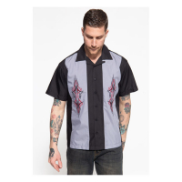 KING KEROSIN PINSTRIPES COCKTAIL SHIRT BLACK/GREY