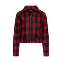 QUEEN KEROSIN WOOL CHECKERED JACKET BLACK/RED