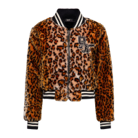 QUEEN KEROSIN FUR COLLEGE LINED JACKET LEOPARD