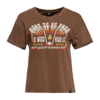 QUEEN KEROSIN FREE BORN T-SHIRT DARK BROWN