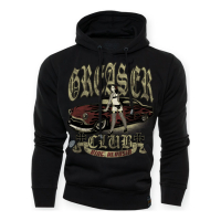 GREASER HOODIE, BLACK, S