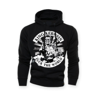 FUCK THE WORLD HOODIE, BLACK, S