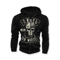 ZIP HOODIE REBEL ON WHEELS, BLACK, S