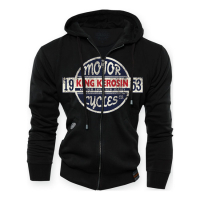 ZIP HOODIE MOTORCYCLES, BLACK, S