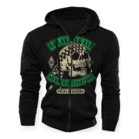 ZIP HOODIE GAS, GRASS & ASS, BLACK, S