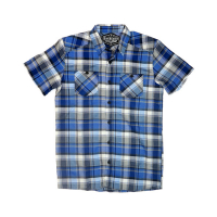 KING KEROSIN CHECKERED PLAID SHIRT BLUE