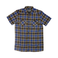 KING KEROSIN CHECKERED PLAID SHIRT BROWN