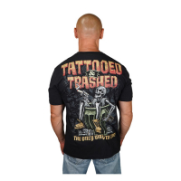 LETHAL THREAT TATTOOED AND TRASHED T-SHIRT BLACK