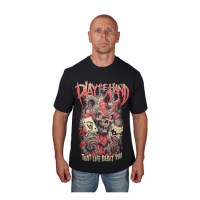 LETHAL THREAT PLAY THE HAND JESTER T-SHIRT BLACK