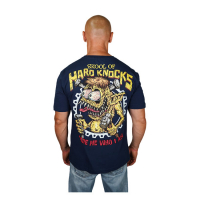 LETHAL THREAT SKOOL OF HARD KNOCKS T-SHIRT BLUE