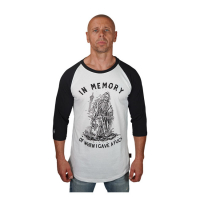 LETHAL THREAT IN MEMORY RAGLAN SHIRT WHITE/BLACK