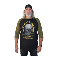 LETHAL THREAT DEATH OR GLORY RAGLAN SHIRT GREEN/BLACK