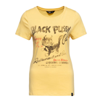 QUEEN KEROSIN BLACK PUSSY CAT T-SHIRT SENF