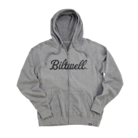 BILTWELL SCRIPT ZIP-UP HOODIE DARK HEATHER