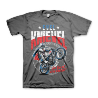 EVEL KNIEVEL WHEELIE T-SHIRT DARK GREY