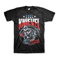 EVEL KNIEVEL WHEELIE T-SHIRT BLACK