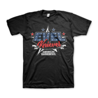 EVEL KNIEVEL AMERICAN DAREDEVIL T-SHIRT BLACK