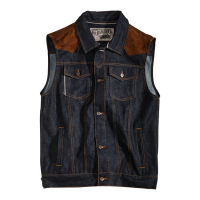 ROKKER MIXED VEST DENIM STONEWASH