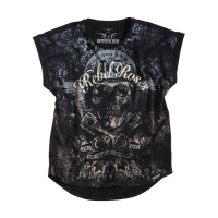 ROKKER REBEL ROSES LADIES T-SHIRT BLACK