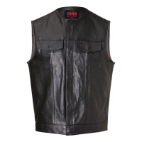 JOHN DOE MC OUTLAW LEATHER VEST BLACK