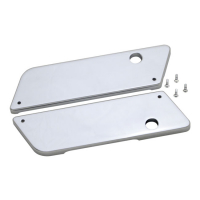 COVINGTONS, SADDLEBAG LATCH COVER SET. SMOOTH. CHROME