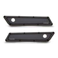 ARLEN NESS, SADDLEBAG LATCH COVER SET. BEVELED, BLACK CC