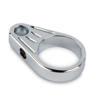 GROOVED BILLET CABLE CLAMP, CHROME